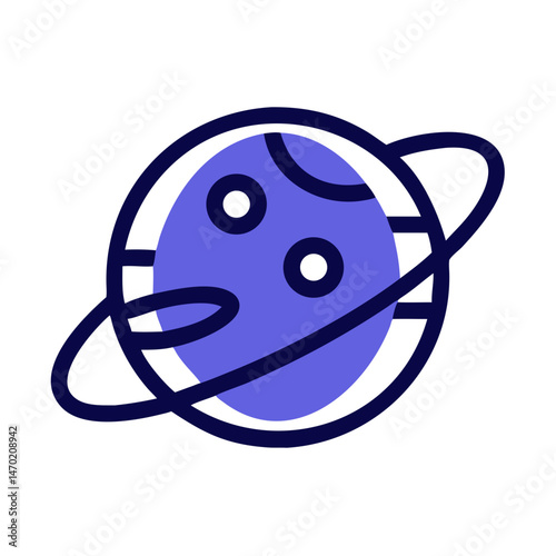 Planet with Orbit Icon – Astronomy and Space Symbol