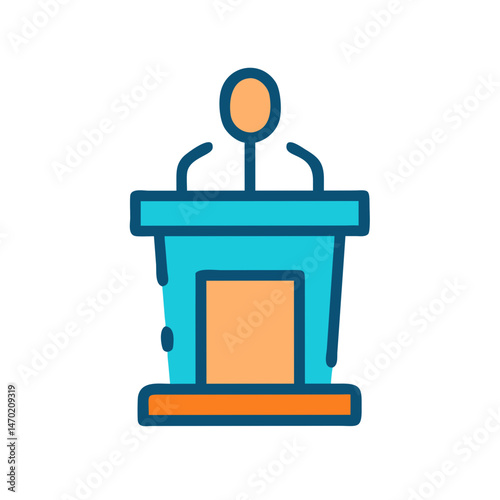 School Podium Icon – Assembly or Debate Speech Stand Symbol