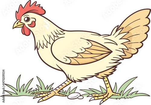 Colored Chicken Design Illustration. Chicken Inspired Colorful Design. Artistic Colored Chicken Design. Modern Chicken Color Artwork
