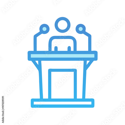 Podium Icon – Public Speaking Platform and Presentation Symbol