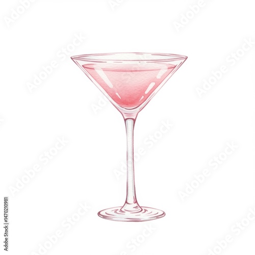 Pink Martini Cocktail Illustration