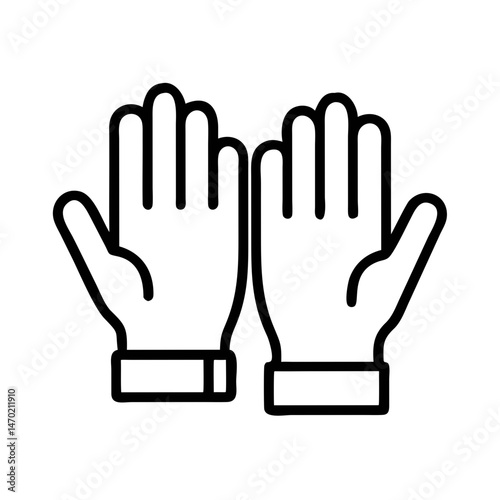 Protective Gloves Icon – Hand Safety and Protection Symbol