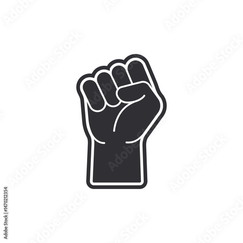 Protest symbol. Power sign. First male hand. Fist logo. Raised fist. Revolution first. Fight icon. Human hand. Logo with hand. Logo template. Freedom symbol. Kulak. Resistance. Disagreement. Hand icon