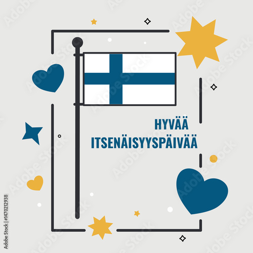 hyvää itsenäisyyspäivää, Happy Independence Day of Finland – vector illustration