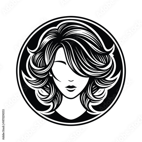 girl with long hair vector silhouette
