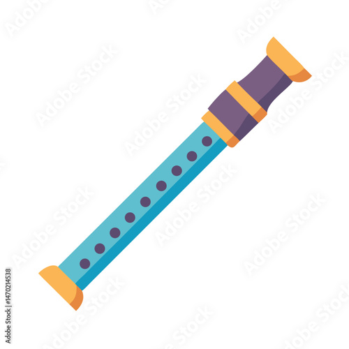 Recorder Flute Icon – Wind Instrument and Music Symbol
