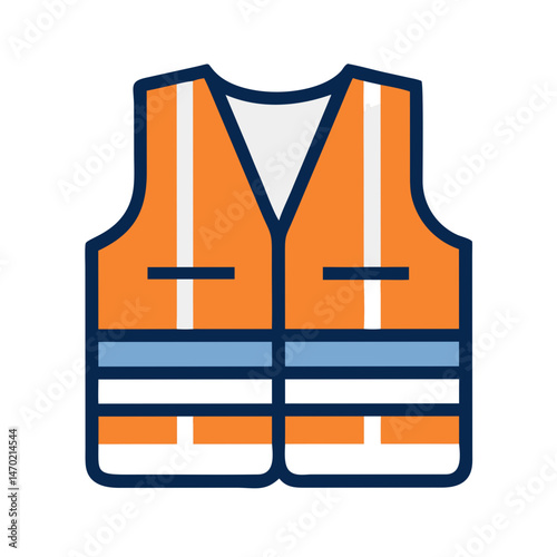 Reflective Safety Vest Icon – Construction and Visibility Symbol