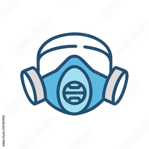 Respirator Mask Icon – Airborne Particles and Protection Symbol