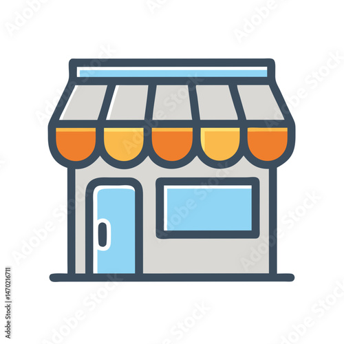Retail Storefront Icon – Shopfront and Business Display Symbol