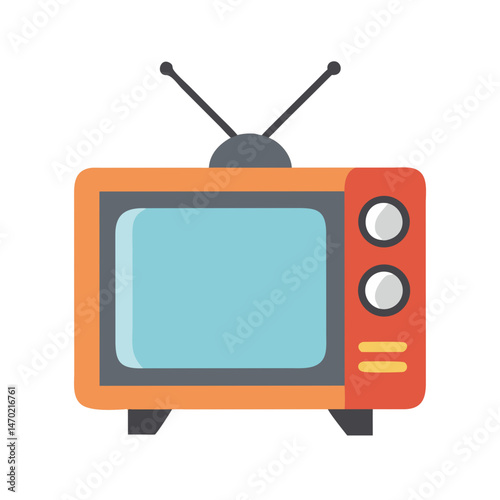 Retro Television Set Icon – Vintage TV and Classic Media Symbol