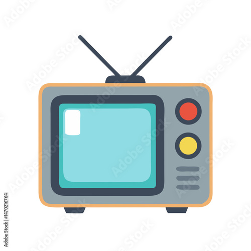Retro Television Set Icon – Vintage TV and Classic Media Symbol