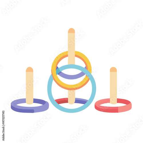 Ring Toss Game Icon – Fun Arcade and Carnival Game Symbol