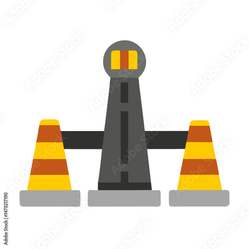 Road Safety Bollard Icon – Path Barrier and Traffic Control Symbol