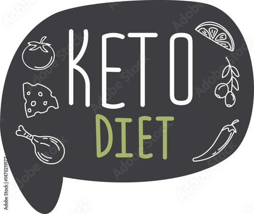 Handdrawn keto label