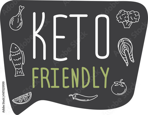 Handdrawn keto label
