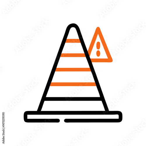 Safety Cone Icon – Hazard Marker Traffic Warning Symbol