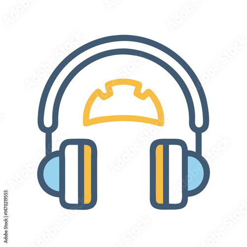 Safety Headphones Icon – Industrial Protection and Noise Reduction Symbol