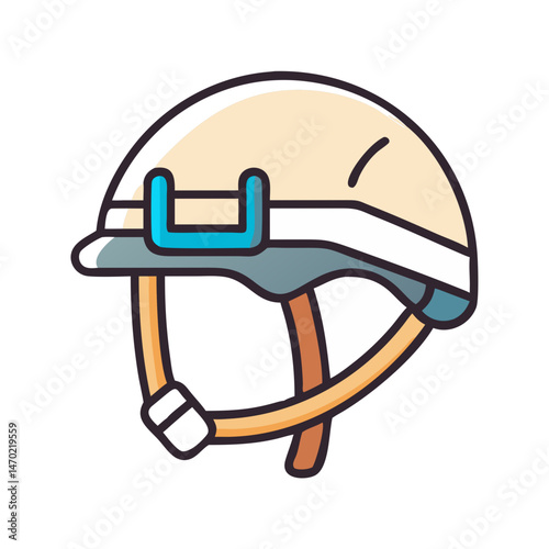 Safety Helmet with Strap Icon – Climbing and Protection Symbol