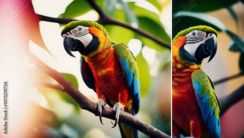 blue and yellow macaw photo