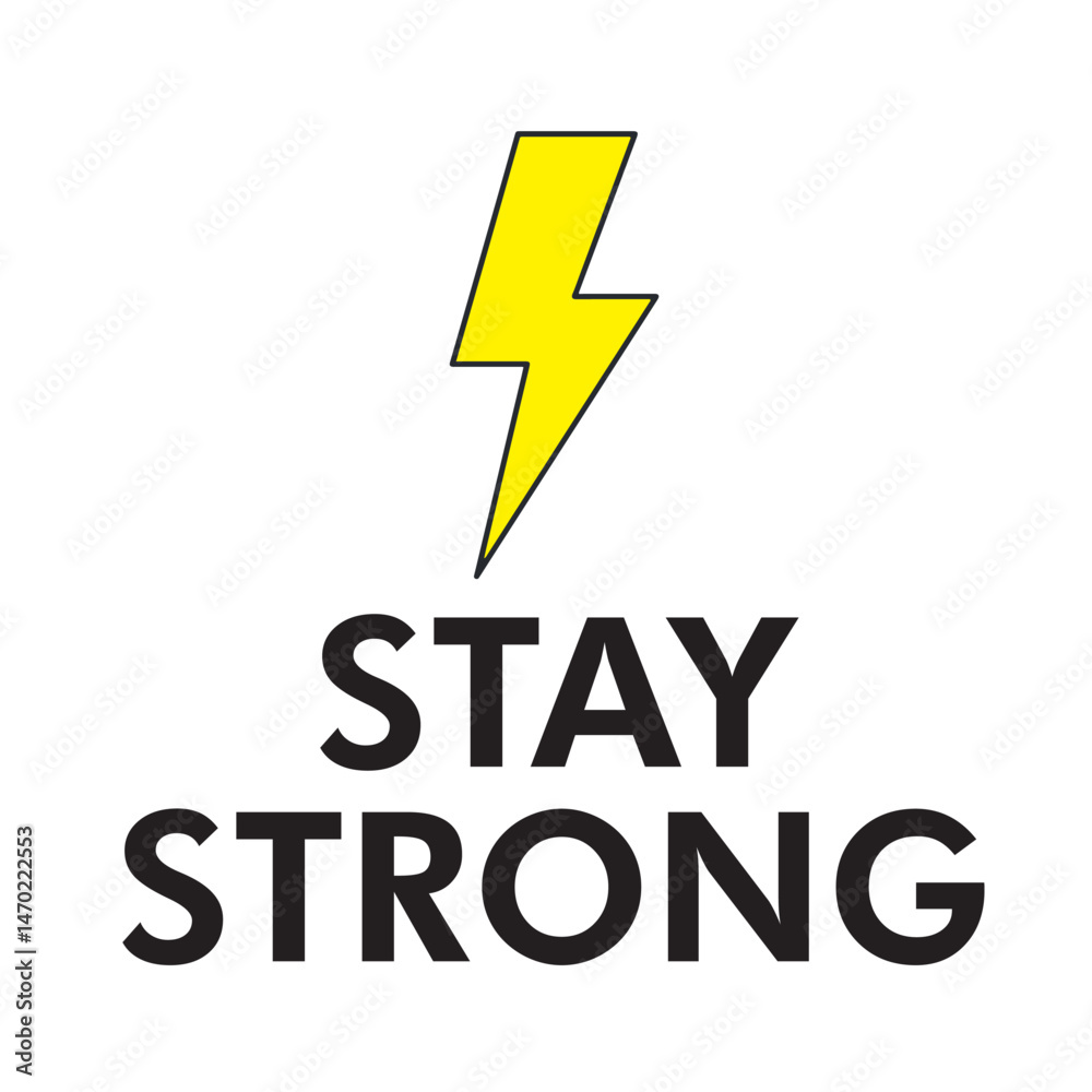 Bold Lightning Bolt Line Art for Motivational Quote Designs, Stay Strong Minimal Symbol for T-Shirt, Poster, Sticker, and Digital Products Bold Lightning Bolt Line Art for Motivational Quote Designs, Stay Strong Minimal Symbol for T-Shirt, Poster, Sticker, and Digital Products