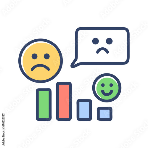 Sentiment Poll Icon – Customer Evaluation and Feedback Symbol