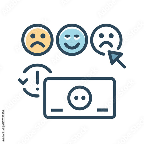 Sentiment Poll Icon – Customer Evaluation and Feedback Symbol