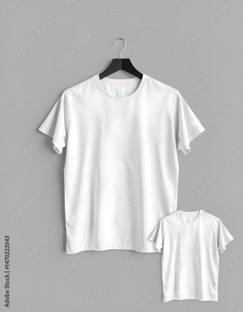 T-Shirt mockup template, simple style. White tone T-Shirt mockup template, simple style. White tone