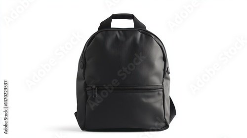 A 4K photo of mockup black school backpack, white background.