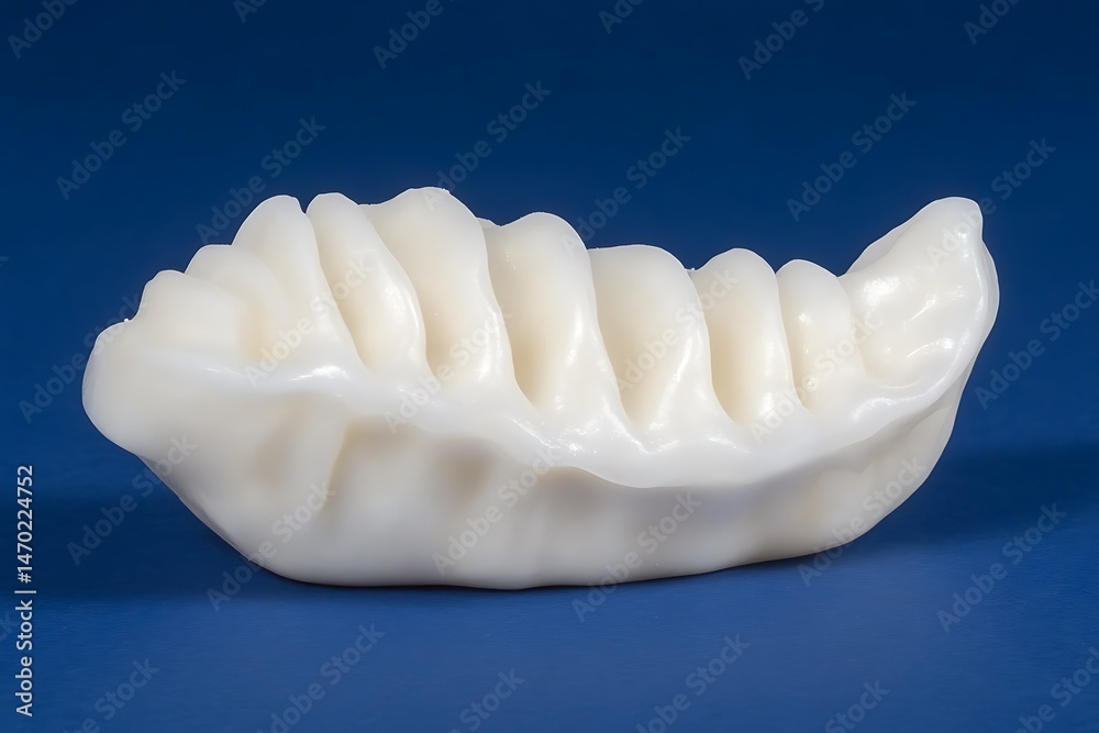 Dental arch model on blue background Dental arch model on blue background