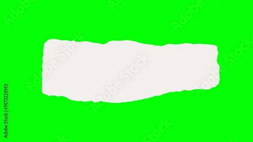 Stop Motion Paper tear border unfolding animation on green screen background	