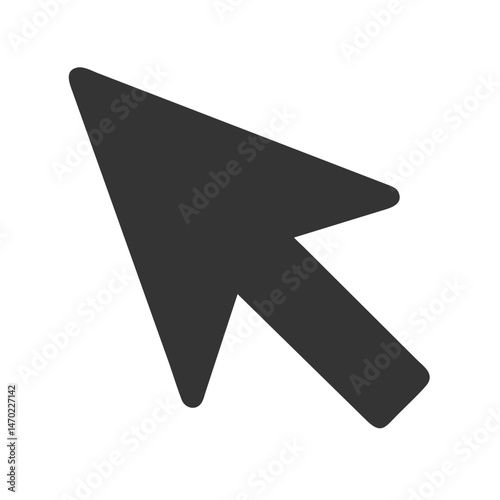 Solid Arrow Cursor Icon – Active Pointer Symbol for User Interface and Navigation