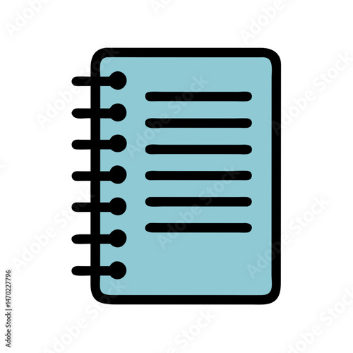 Spiral Notebook Icon Representing Student Notes and Academic Recording