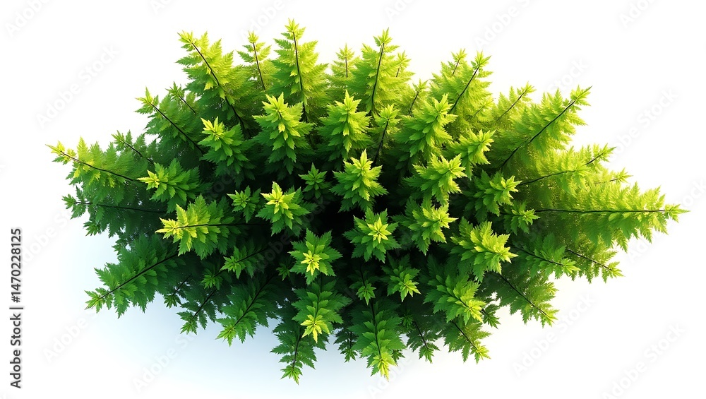 Fototapeta premium Globular Green Moss Ball, Decorative Plant Element