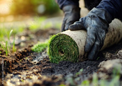 Installing new lawn photo