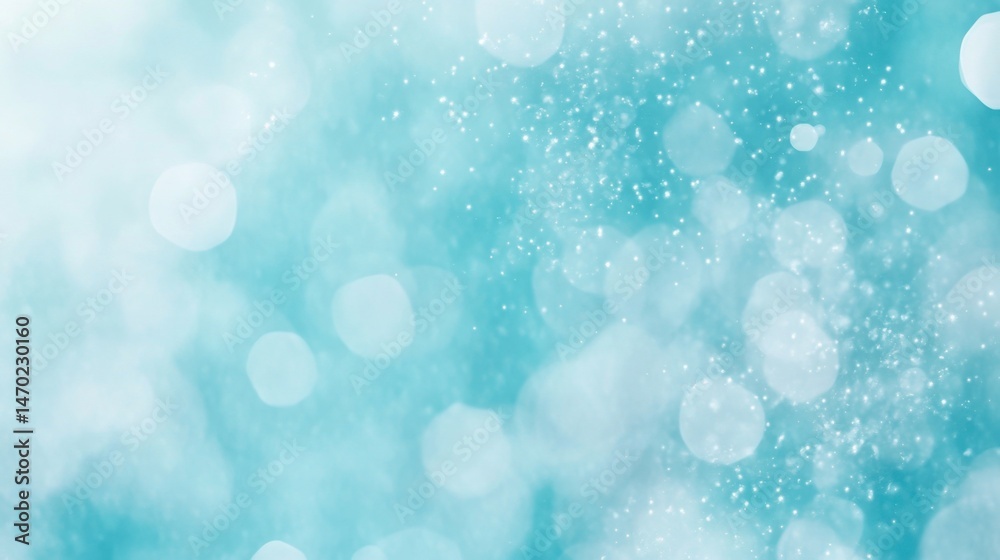 Obraz premium Cool blue blurred background with light sparkles and smooth transitions, calm and refreshing mood