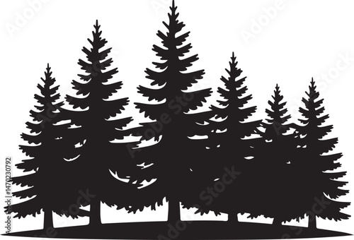 Tall Pine Tree in Forest Silhouette

Lone Pine on Mountain Vector Scene

Rustic Pine Tree Silhouette Design

Minimal Evergreen Tree Vector

Pine Tree Line Art in Nature Setting