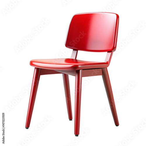 red chair isolated on white