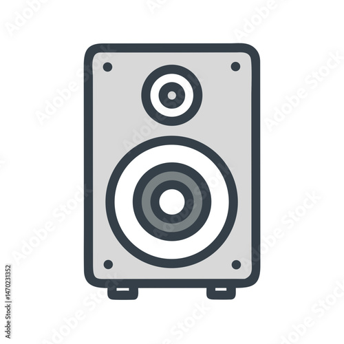 Subwoofer Icon Representing Deep Bass Speaker and Low-Frequency Sound