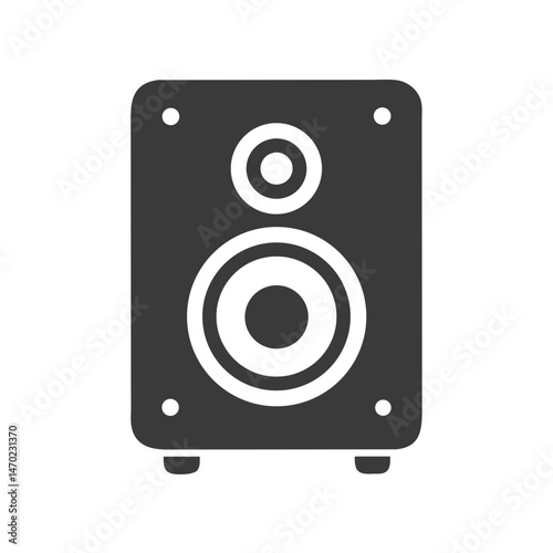 Subwoofer Icon Representing Deep Bass Speaker and Low-Frequency Sound
