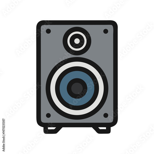 Subwoofer Icon Representing Deep Bass Speaker and Low-Frequency Sound