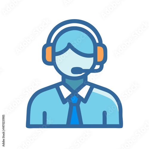 Support Agent Icon Representing Certified Assistance and Customer Service