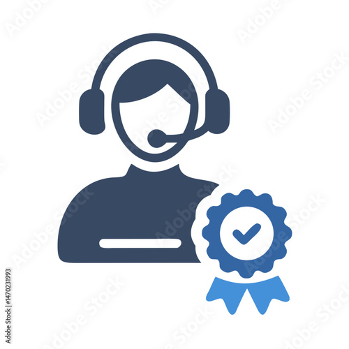 Support Agent Icon Representing Certified Assistance and Customer Service