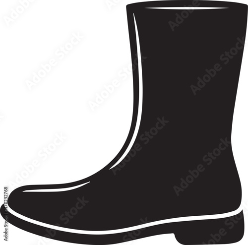 Boot Silhouette Vector | Rugged Black Vector Art Illustration