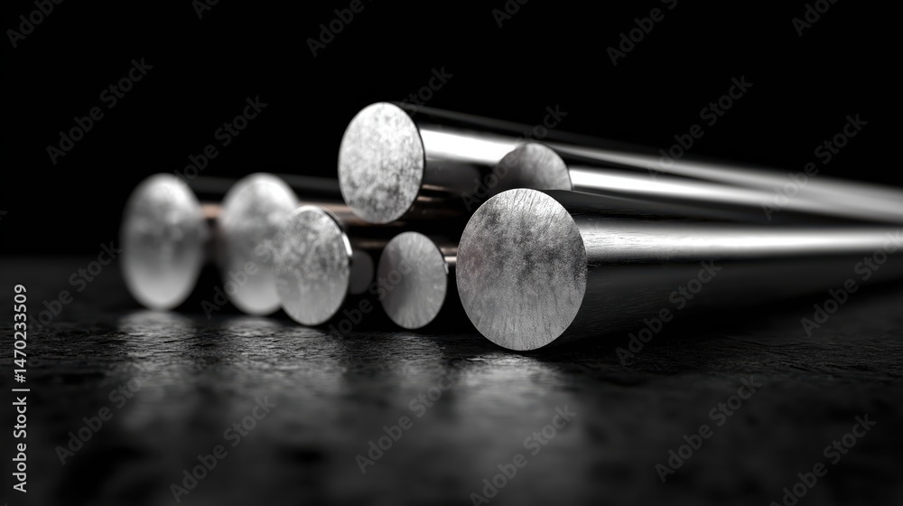 Close-up view of metallic tubes stored for construction use highlighting iron, steel, and aluminum materials