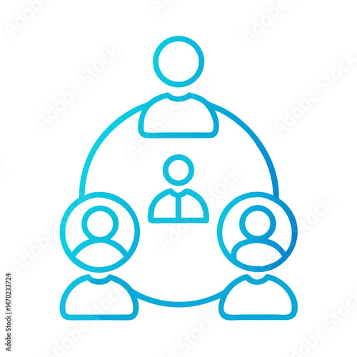 Team Collaboration Icon Representing Partnership and Group Cooperation