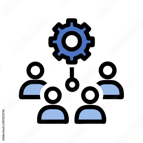 Team Collaboration Icon Representing Partnership and Group Cooperation