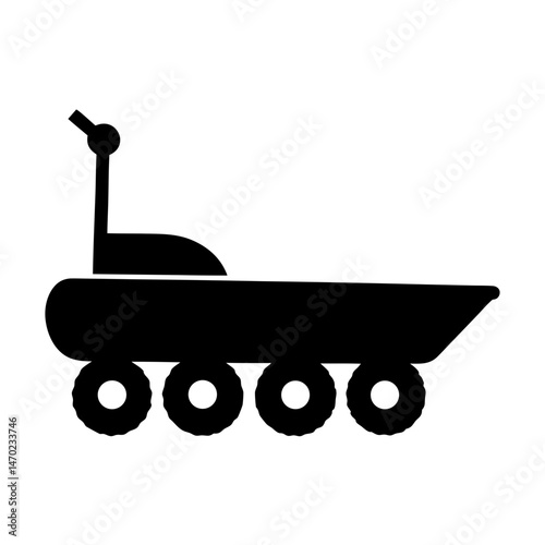 Schematic representation of a Mars rover or similar planetary exploration vehicle