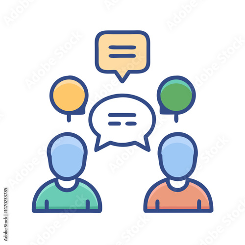 Team Communication Icon Representing Collaborative Work and Group Interaction