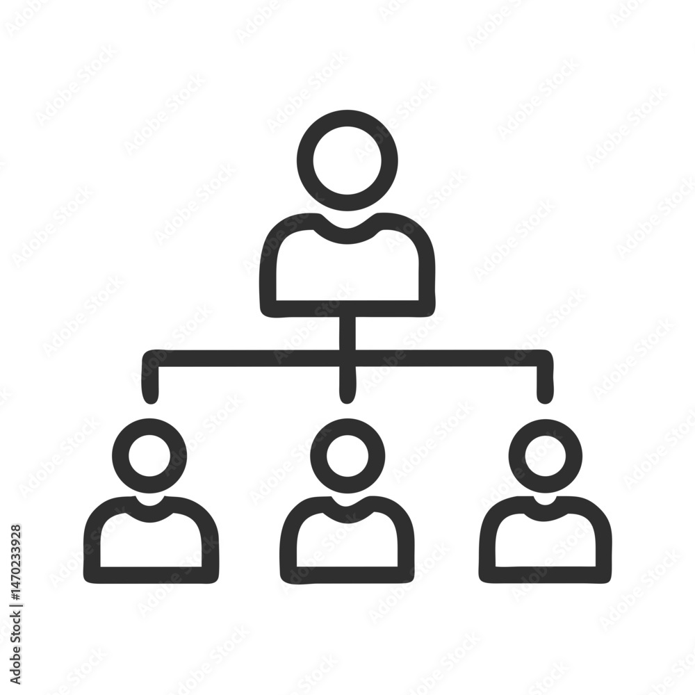 Team Hierarchy Icon Representing Organizational Structure and Leadership Levels Team Hierarchy Icon Representing Organizational Structure and Leadership Levels
