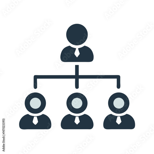 Team Hierarchy Icon Representing Organizational Structure and Leadership Levels